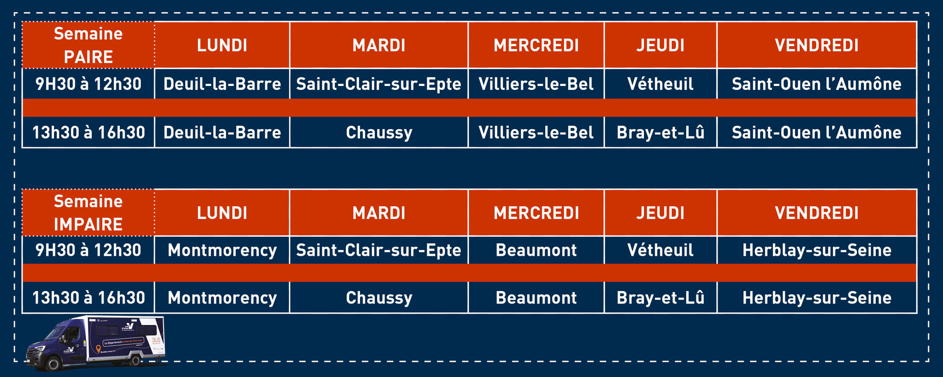 Calendrier bus